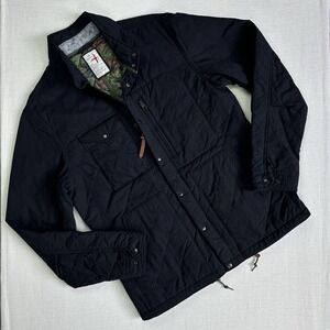 Relwen Jacket Men M Quilted Camo Insulated Tanker Dark Navy Blue Huckberry